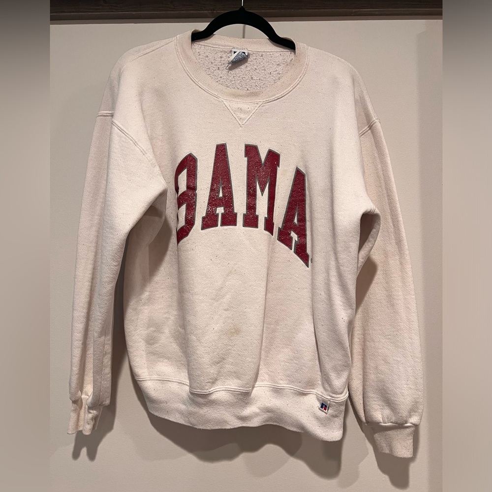 Alabama Vintage White Bama Crewneck size large